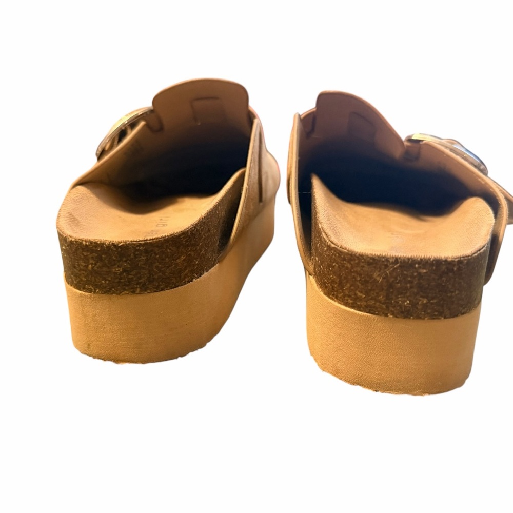 Madden Girl Women's Suede Buckle Platform Clog - Tan - Picture 3 of 4